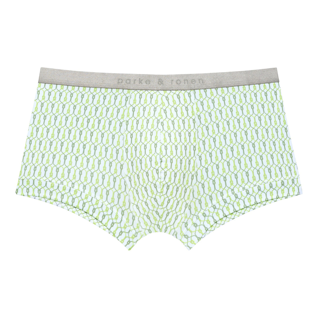 Lime Sailor's Knot Printed Low Rise Trunk - Parke & Ronen