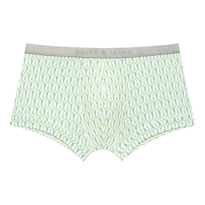 Lime Sailor's Knot Printed Low Rise Trunk - Parke & Ronen