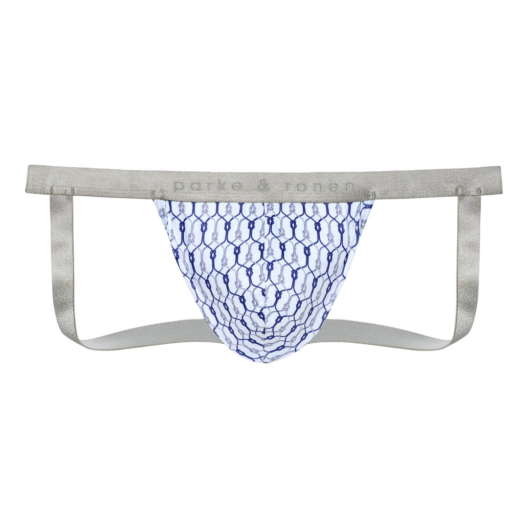 Blue Sailor's Knot Printed Jock Strap - Parke & Ronen