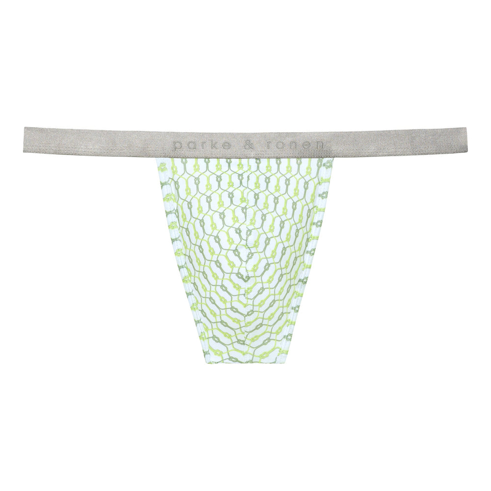 Lime Sailor's Knot Printed Thong - Parke & Ronen