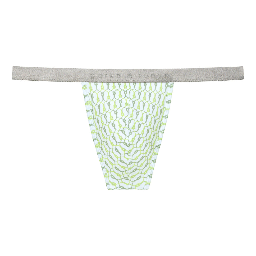 Lime Sailor's Knot Printed Thong - Parke & Ronen