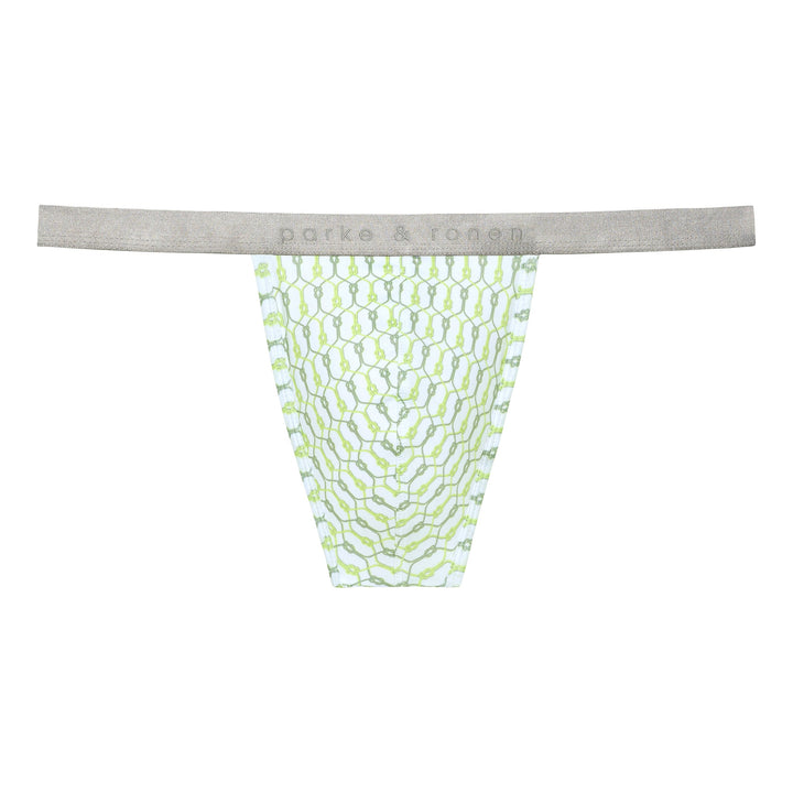 Lime Sailor's Knot Printed Thong - Parke & Ronen