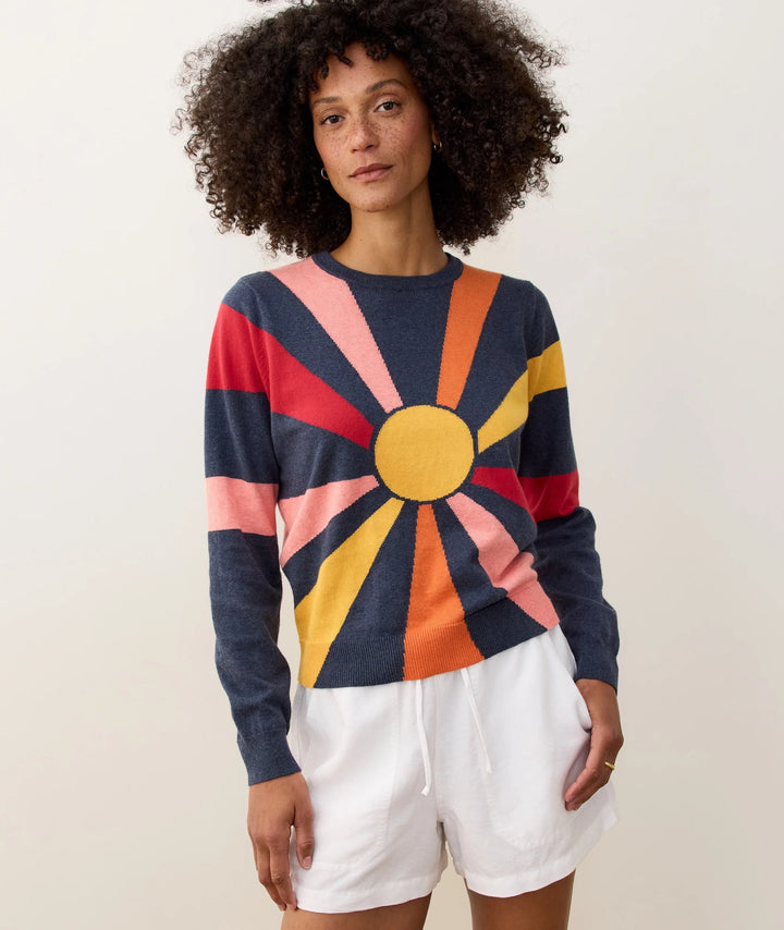 Exploded Sun Icon Sweater Navy