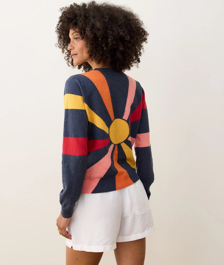Exploded Sun Icon Sweater Navy
