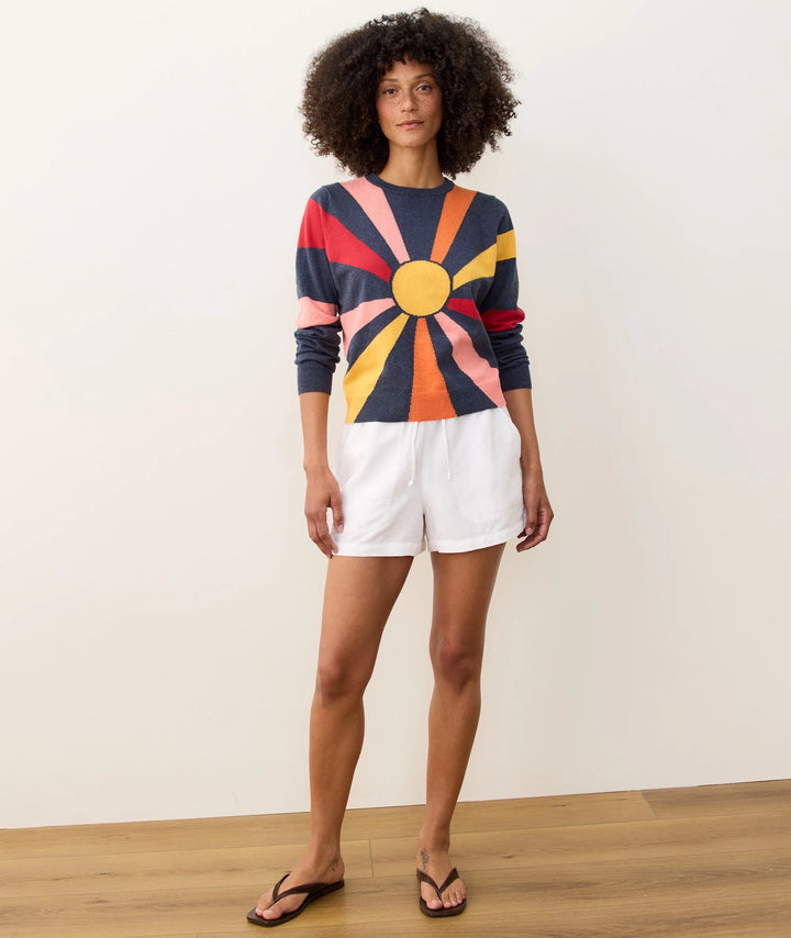 Exploded Sun Icon Sweater Navy