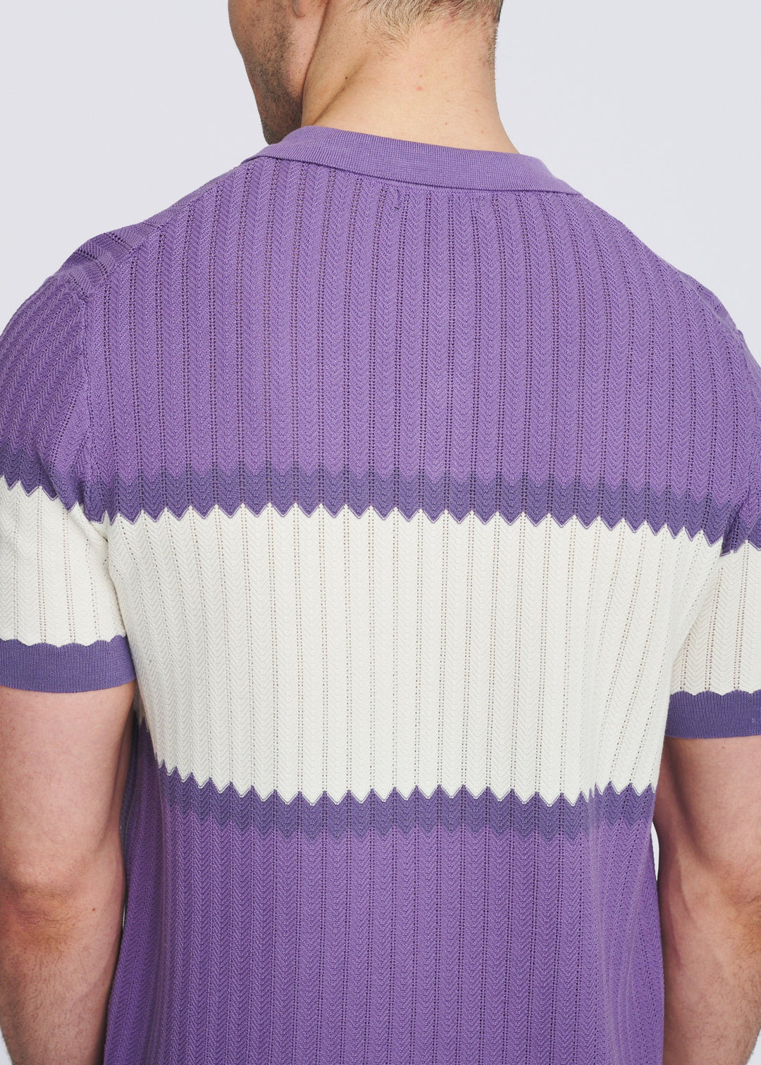 Color Block Silk/Tencel Knit Polo