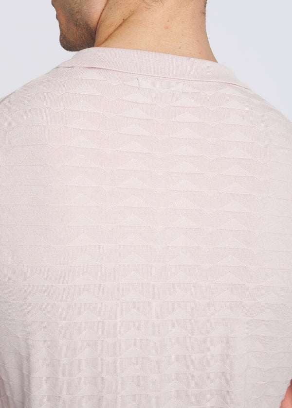 Embossed Triangles Silk/Tencel Knit Polo