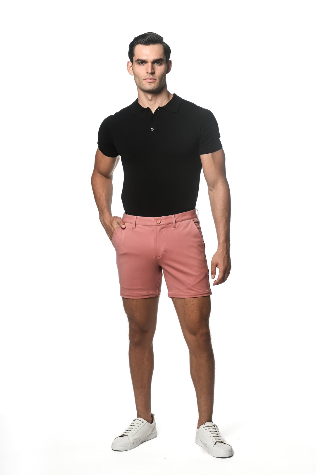 Dusty Rose 6" Inseam Textured Stretch Knit Chino Short PM-2531