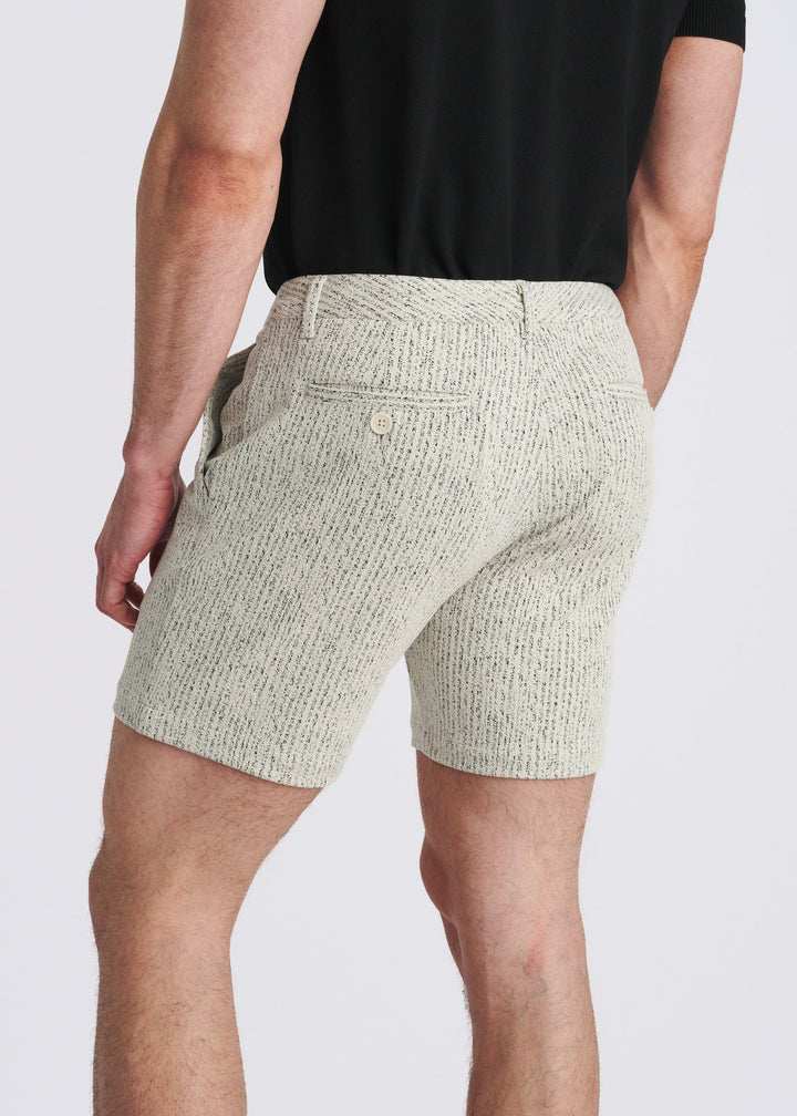 Vanilla Herringbone Jacquard 6" Inseam Stretch Knit Chino Shorts Pm-2549