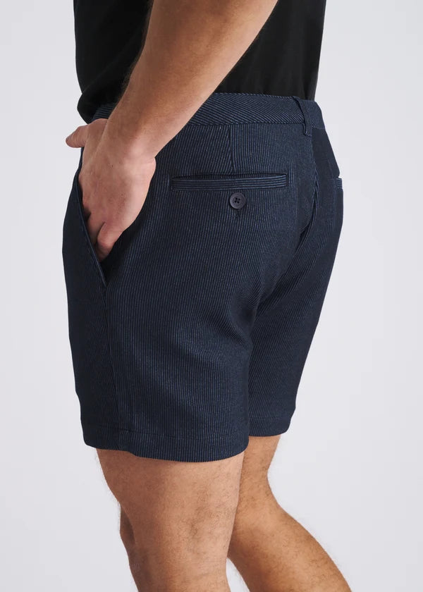 6" Inseam Stretch Knit Chino Shorts - Navy Pinstripe