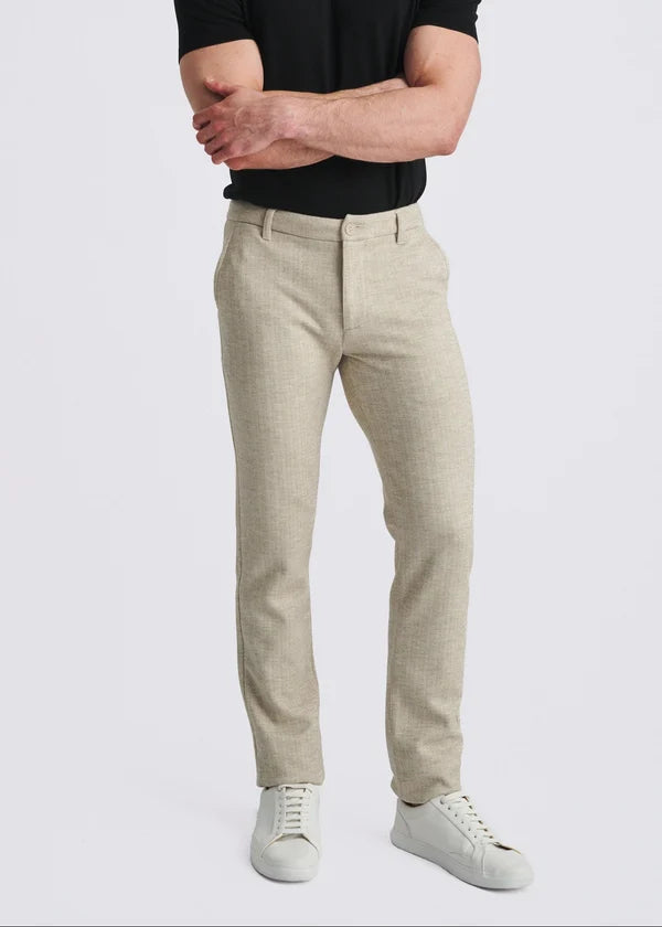 Wool-Look Stretch Knit Tailored Pants