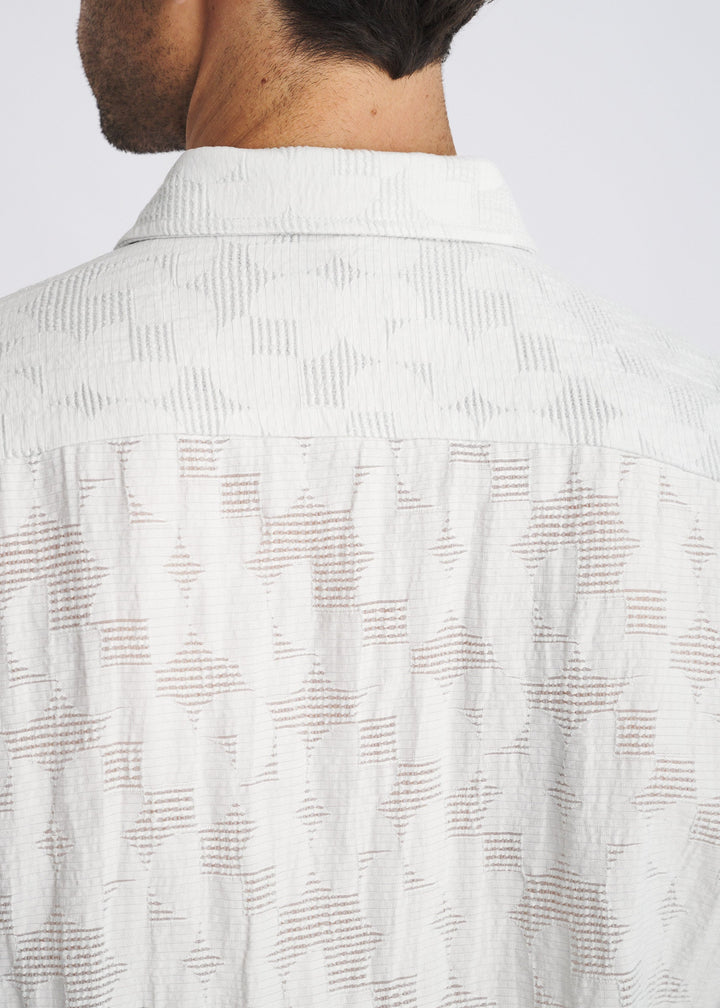 Powder Floral Lightweight Jacquard Short Sleeve Woven Shirt Pm-51007