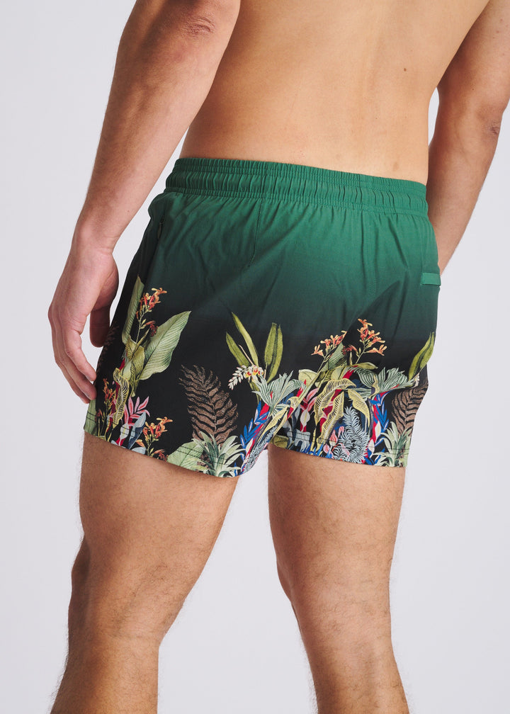 Emerald/Multi Fauna 2.5"Inseam Printed Swim Shorts W/Mesh Lining Pm-6002-73
