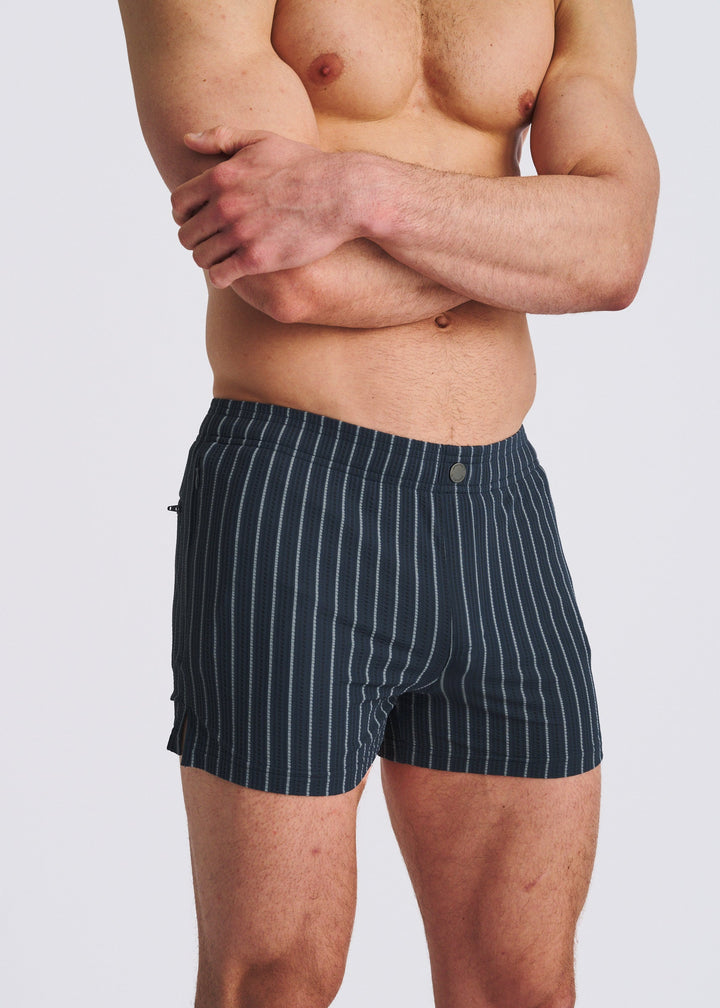 Marina Seersucker Swim Shorts W/Mesh Lining Pm-6023-01