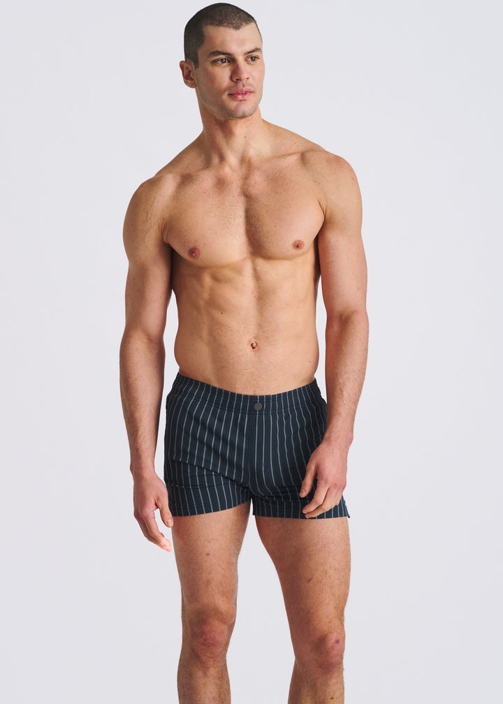 Marina Seersucker Swim Shorts W/Mesh Lining Pm-6023-01