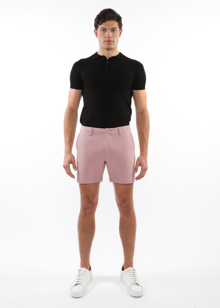 Blush 6" Inseam Textured Stretch Knit Chino Shorts PM-2530-01