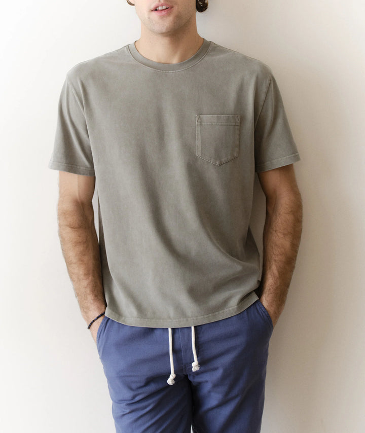 Luxe 250 Relaxed Pocket Tee Faded Green