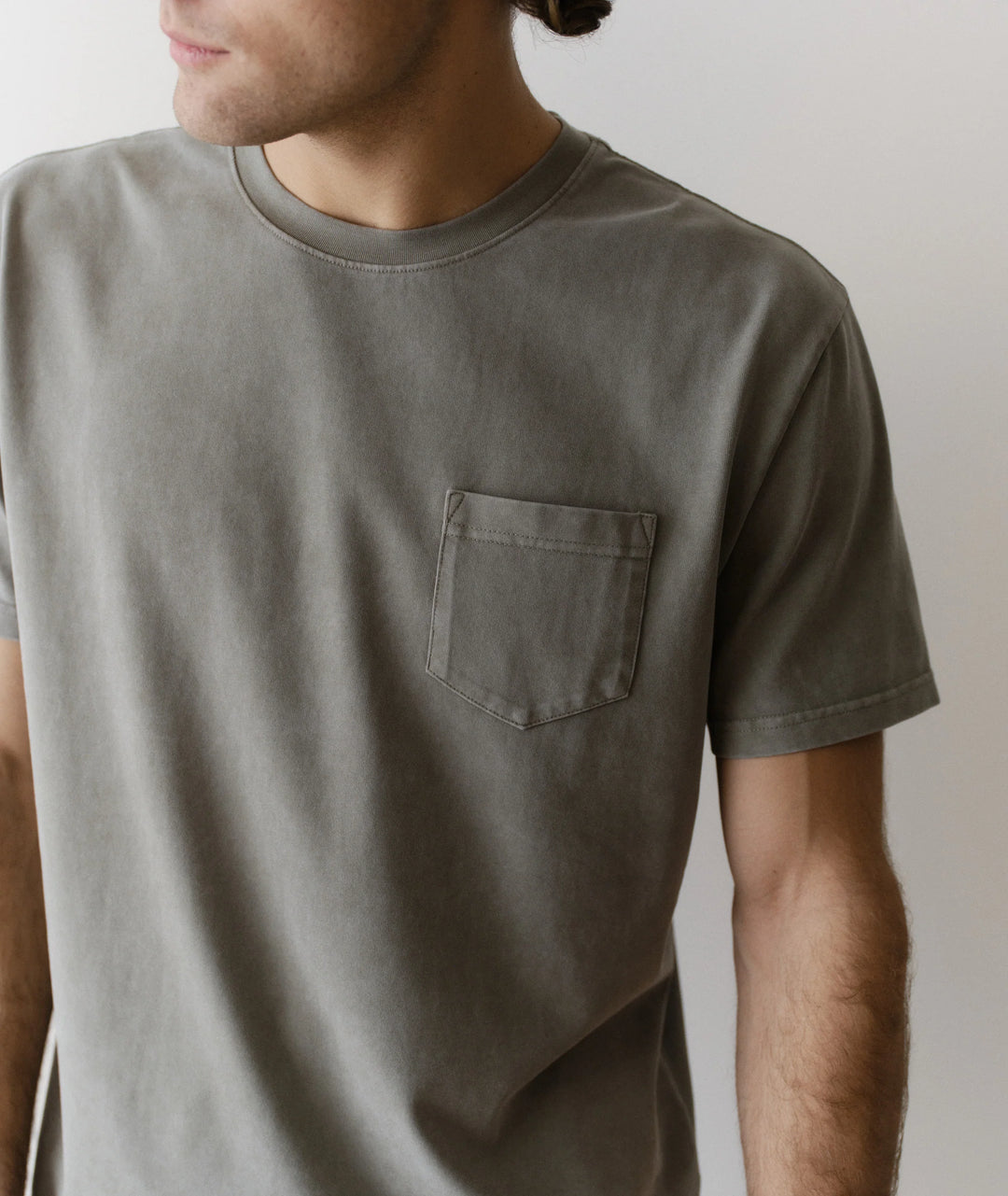 Luxe 250 Relaxed Pocket Tee Faded Green