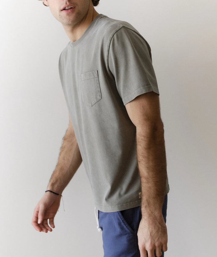 Luxe 250 Relaxed Pocket Tee Faded Green