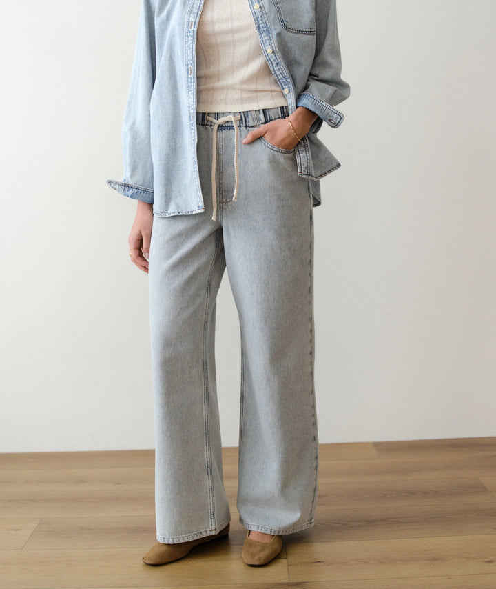 Ella Wide Leg Pant Wash