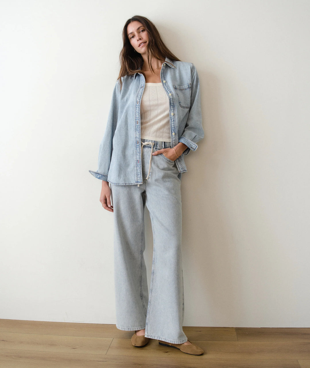 Ella Wide Leg Pant Wash