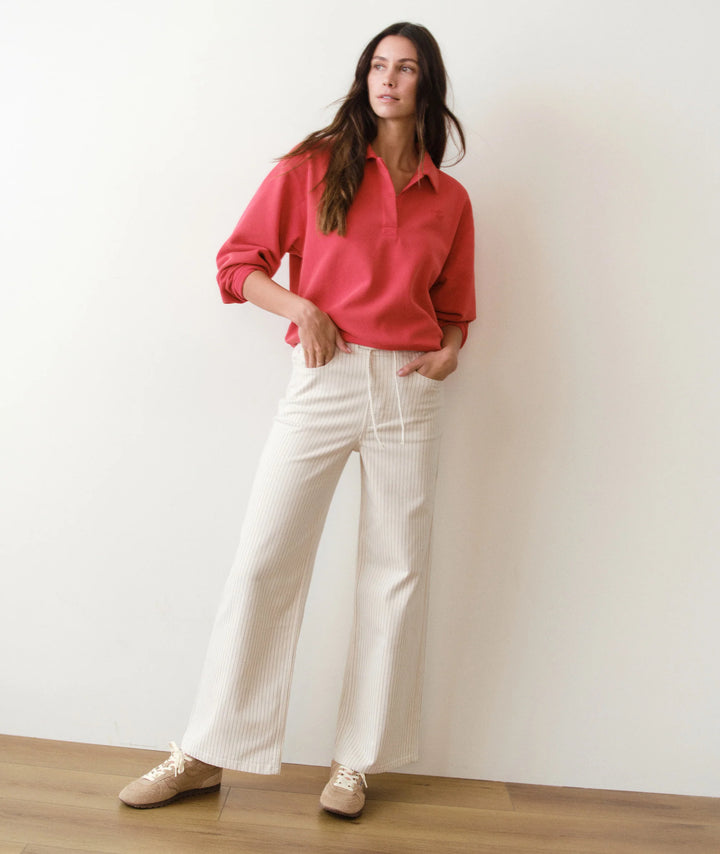 Ella Wide Leg Pant Ticking Stripe