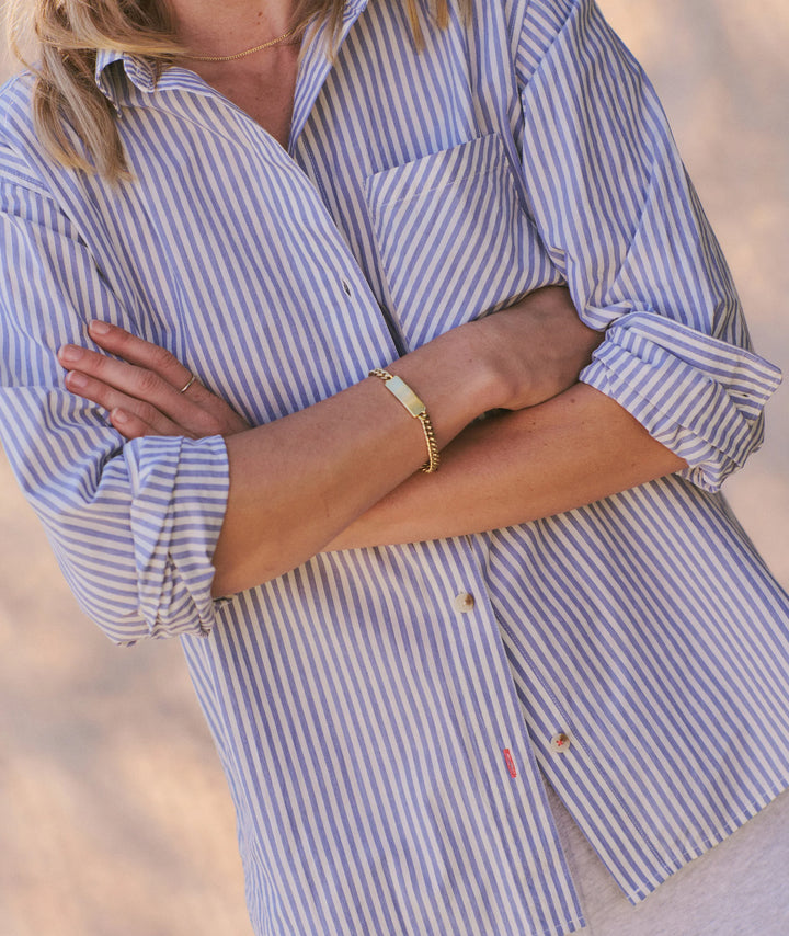 Jane Relaxed Shirt Cali Poplin Blue Stripe