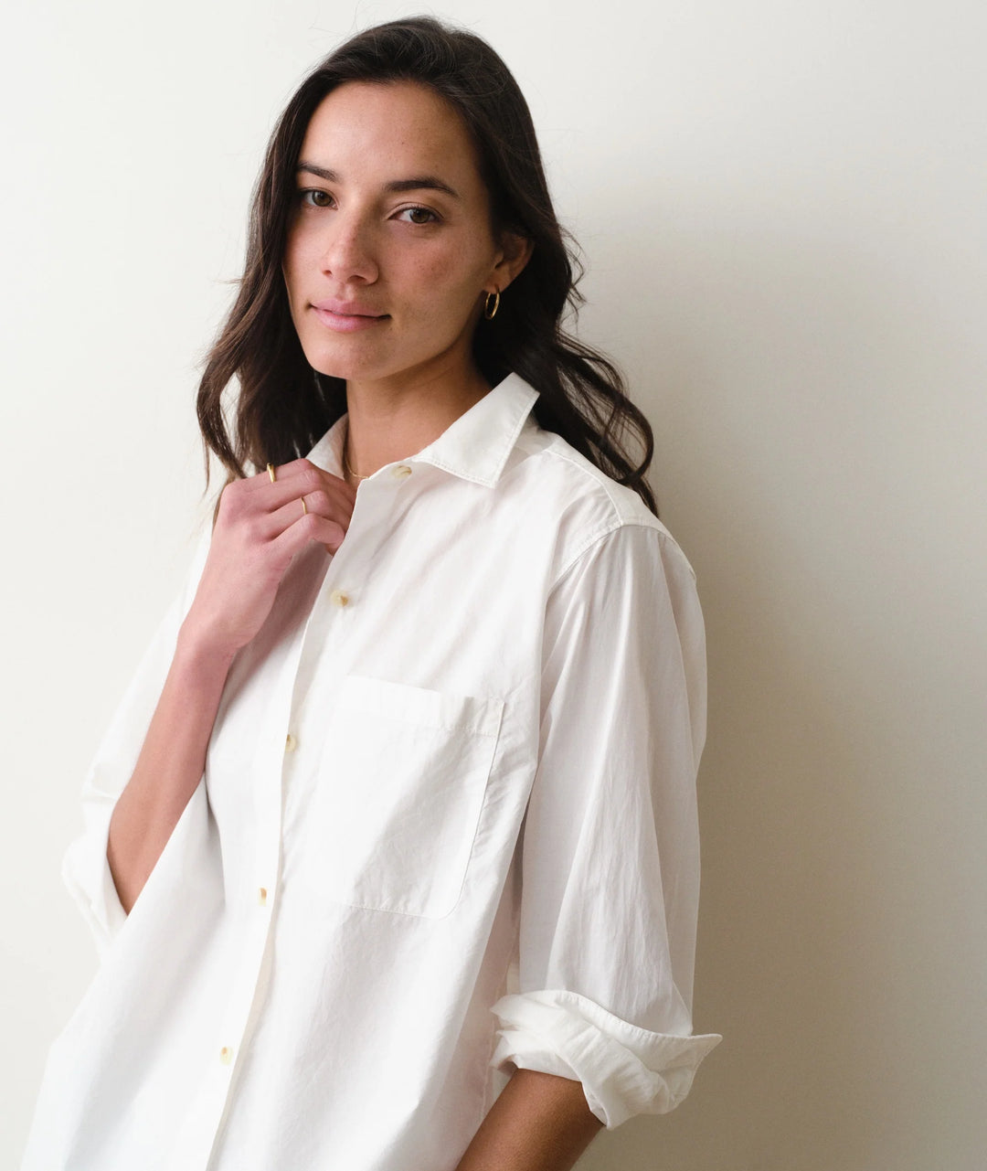 Jane Relaxed Shirt Cali Poplin White
