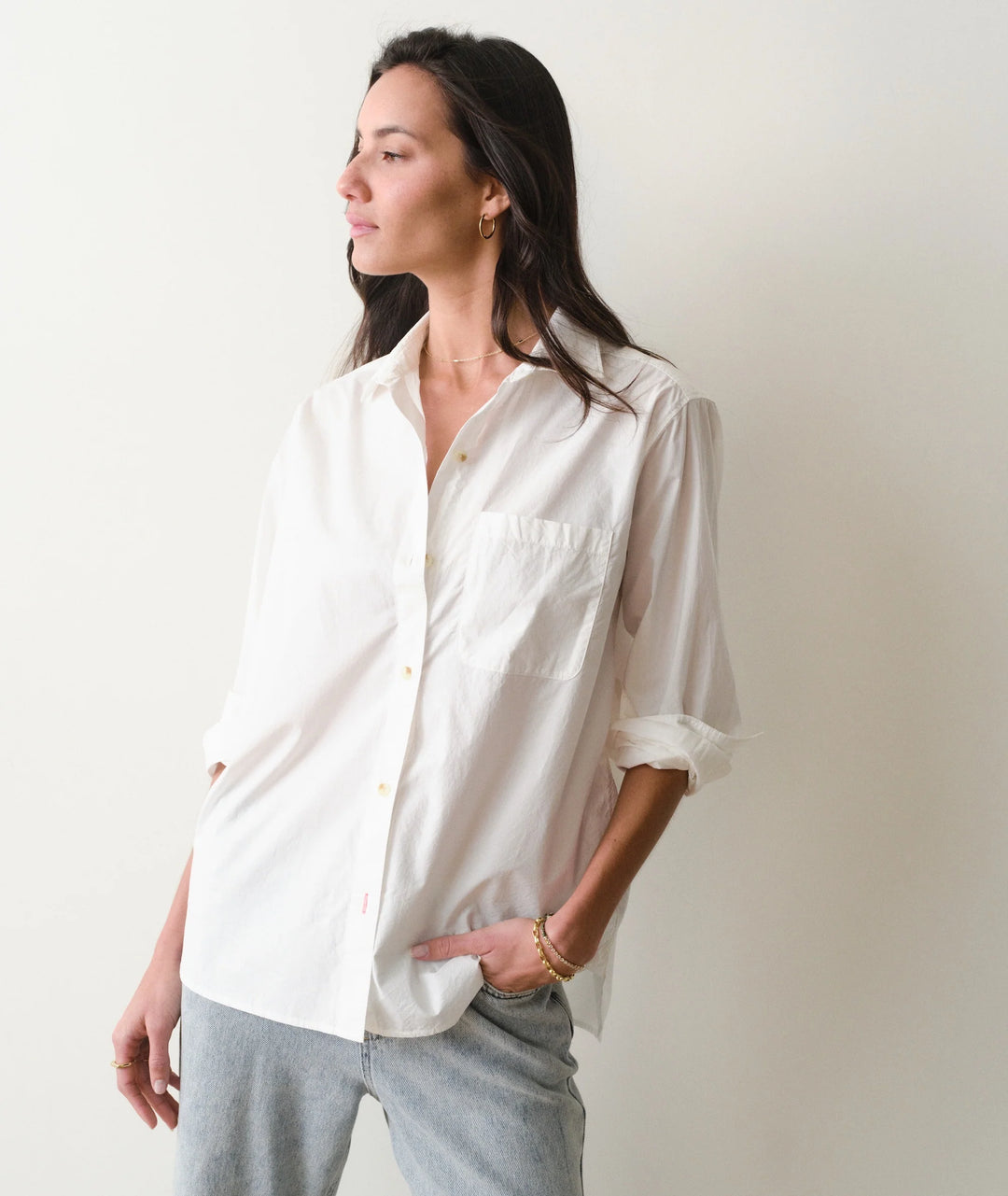 Jane Relaxed Shirt Cali Poplin White