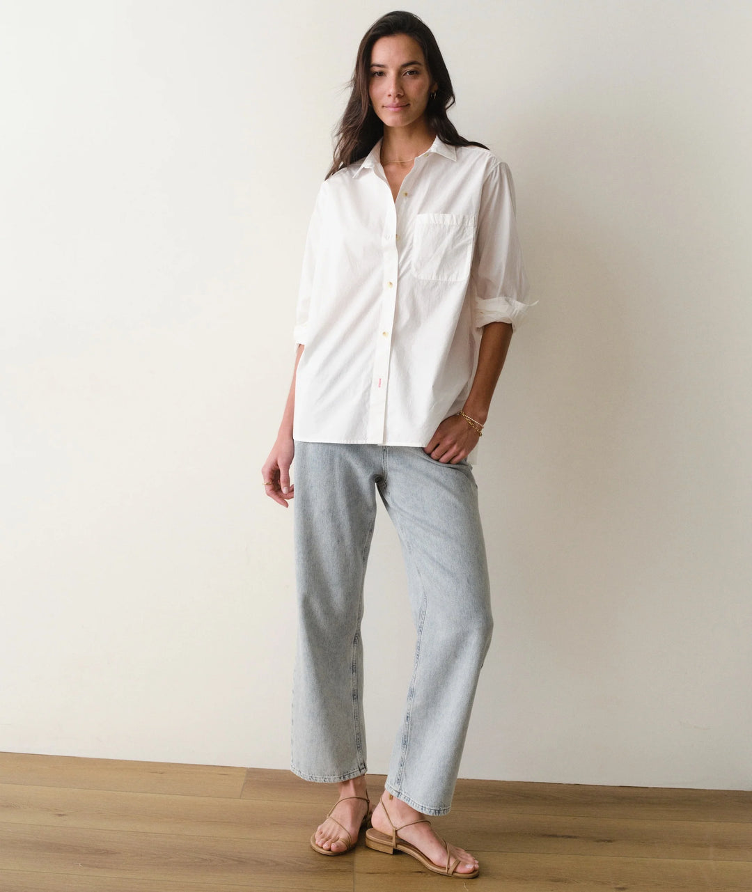 Jane Relaxed Shirt Cali Poplin White