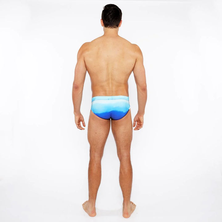 Cerulean Gradient Printed Swim Brief St-8021-06
