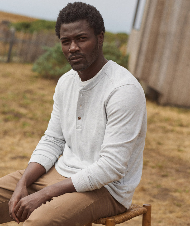 Pacifica Stretch Henley Light Grey