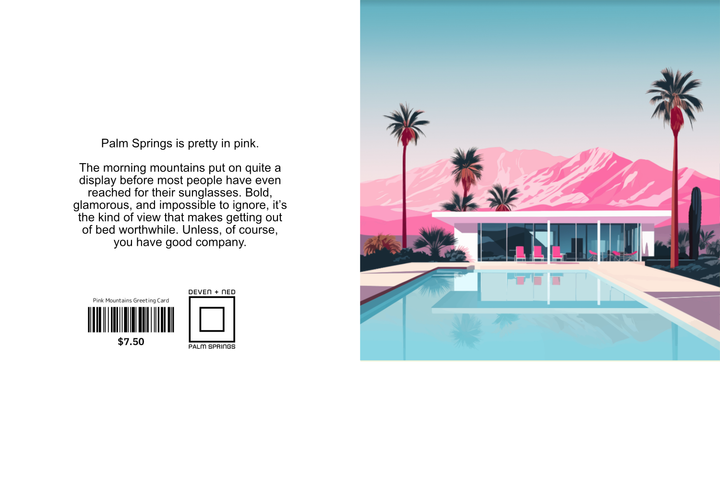 Pink Mountains Greeting Card