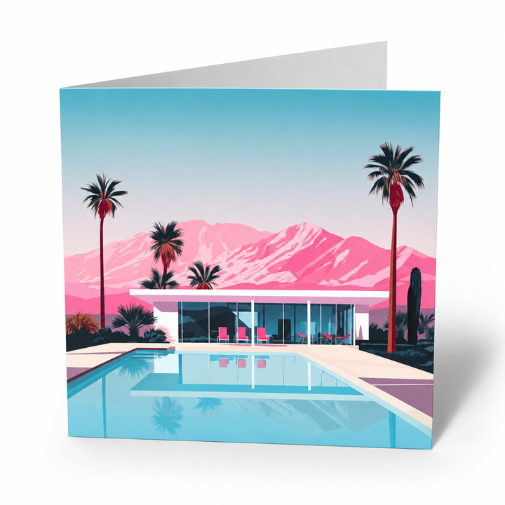 Pink Mountains Greeting Card
