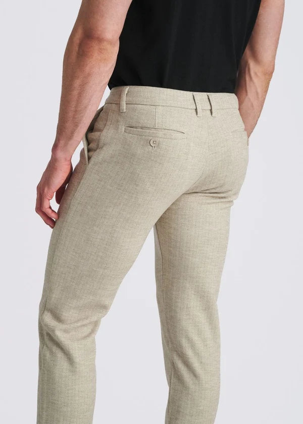 Wool-Look Stretch Knit Tailored Pants