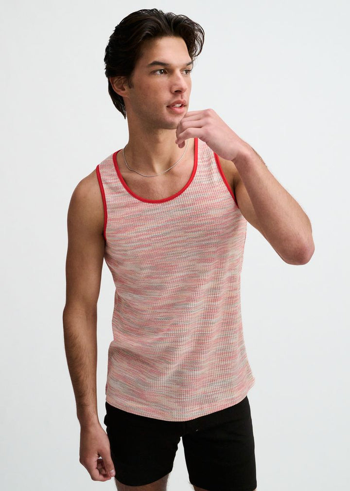 Poppy Space Dye Textured Stretch Knit Tank St-11142