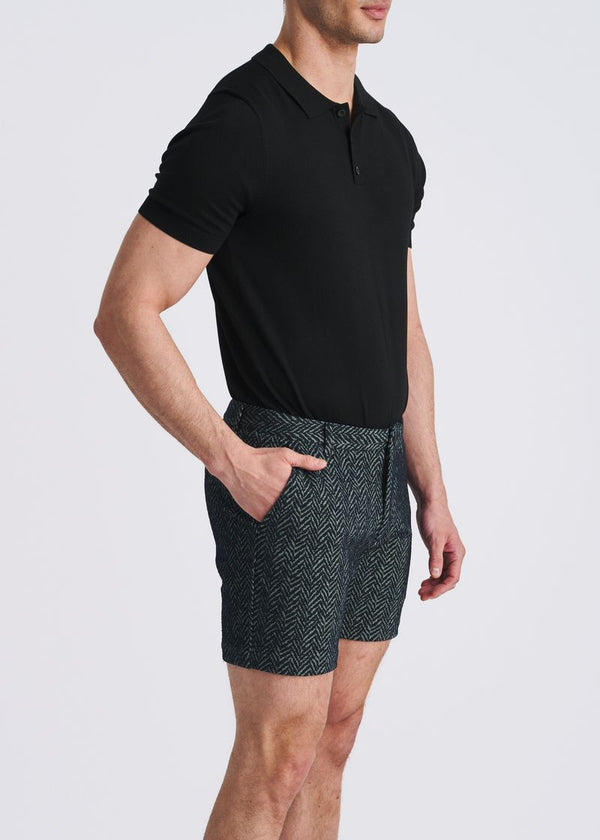 Herringbone Jacquard 6" Inseam Stretch Knit Chino Shorts
