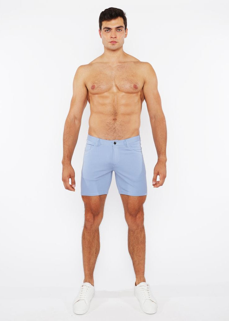 Blue Rain 5" Inseam Solid Stretch Knit Jeans Shorts St-1932