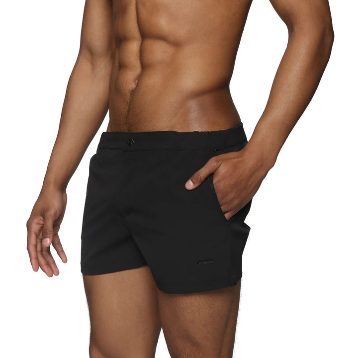 Black 2" Solid Angeleno Stretch