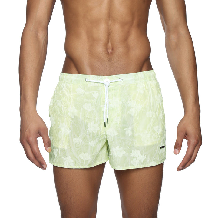 Lime Peony Barcelona Printed Swim Short - Parke & Ronen