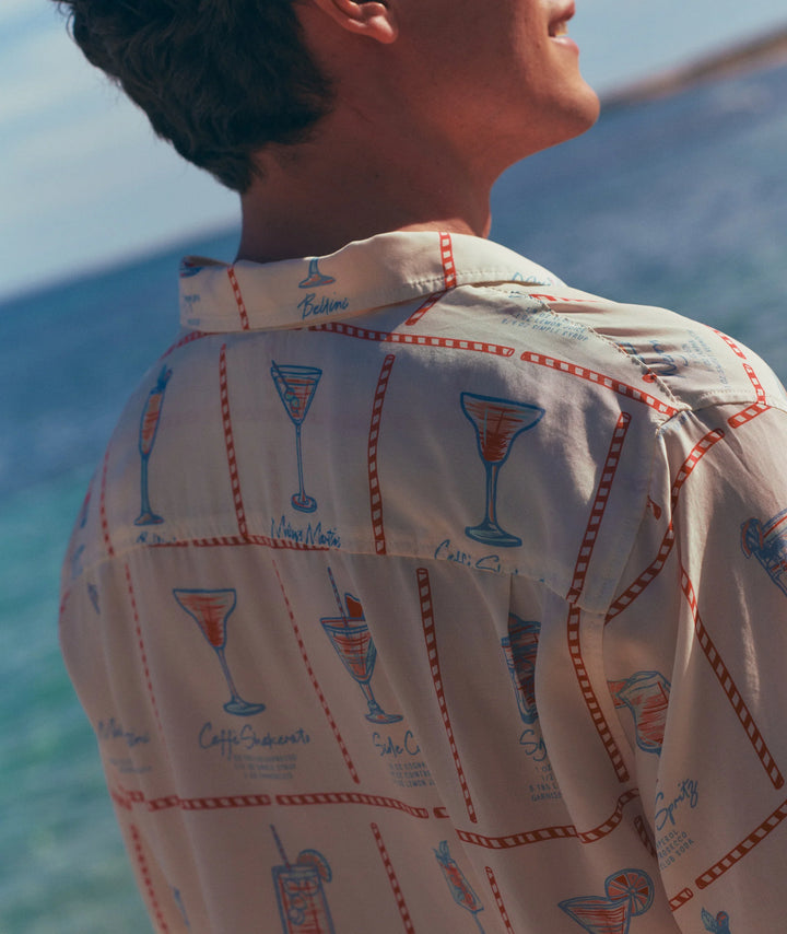 Luzio Resort Shirt Multi Happy Hour Print