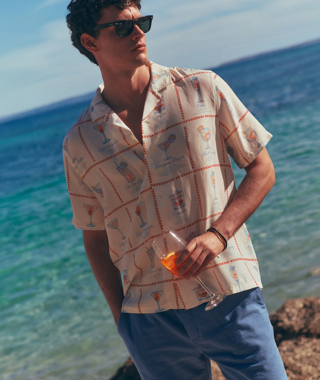 Luzio Resort Shirt Multi Happy Hour Print