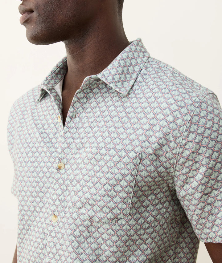 Classic Stretch Selvage Shirt Light Blue Agave Print