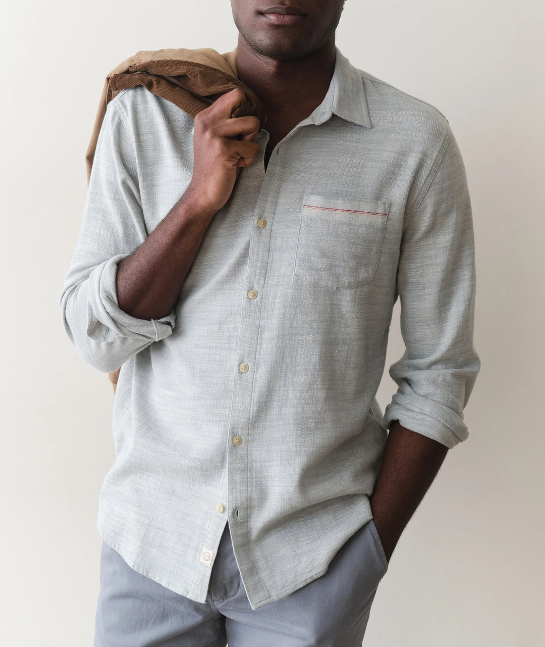 Classic Stretch Selvage Shirt Aqua