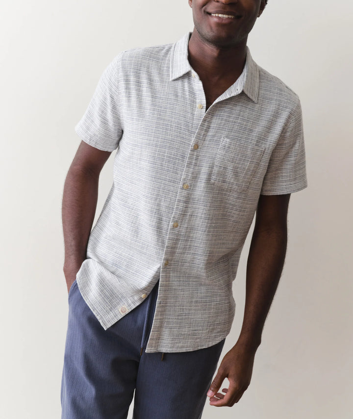 Classic Stretch Selvage Shirt Blue Mini Stripe