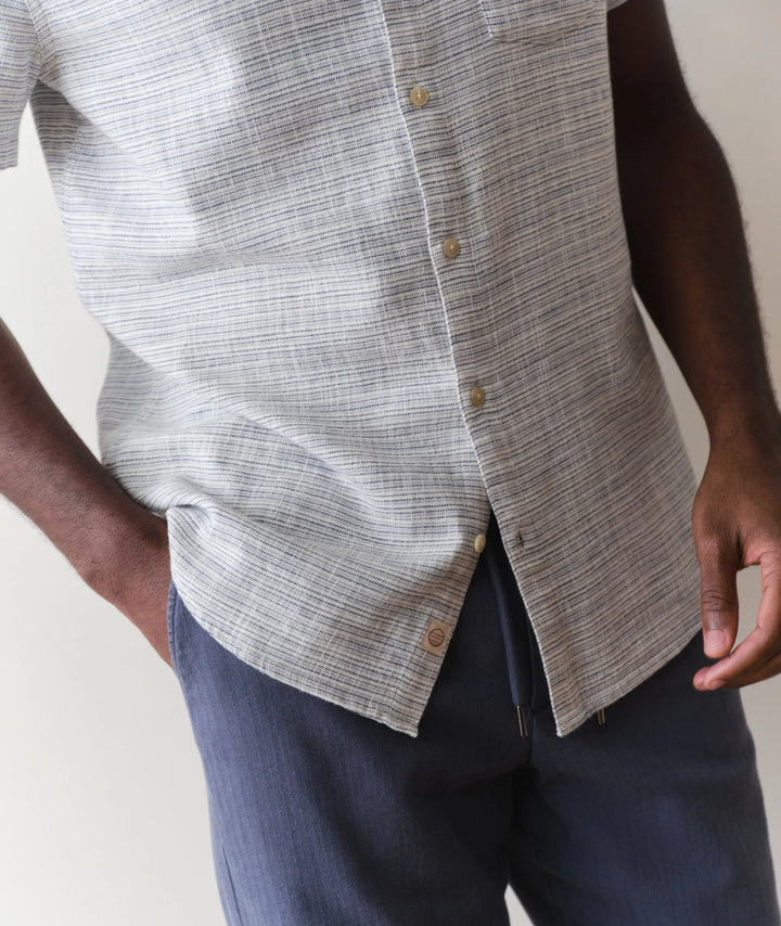 Classic Stretch Selvage Shirt Blue Mini Stripe