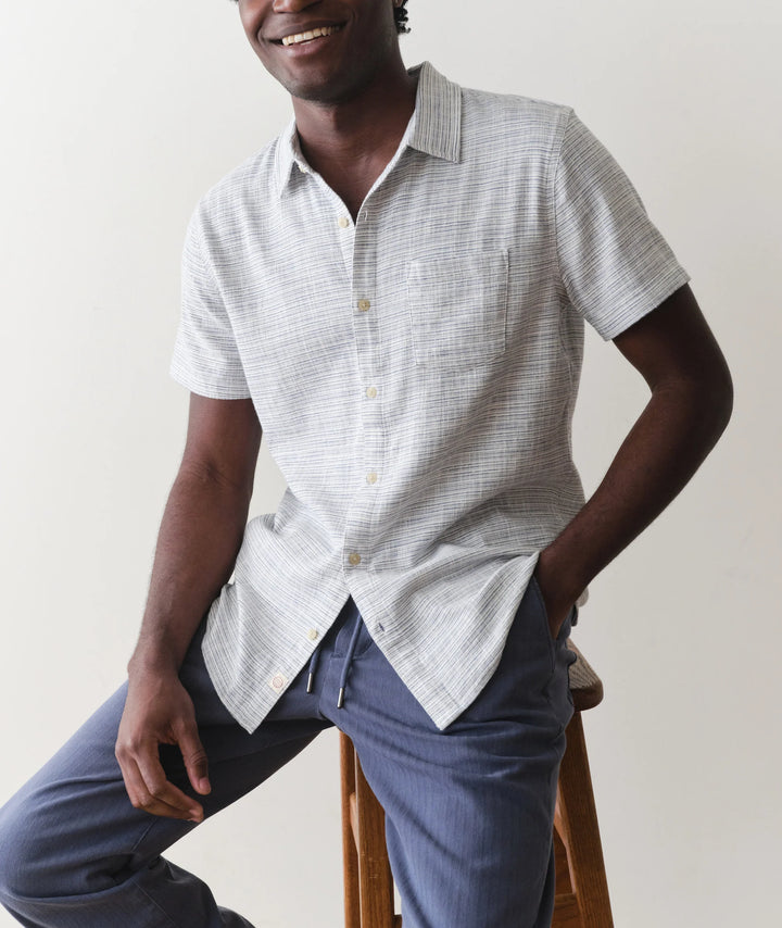 Classic Stretch Selvage Shirt Blue Mini Stripe