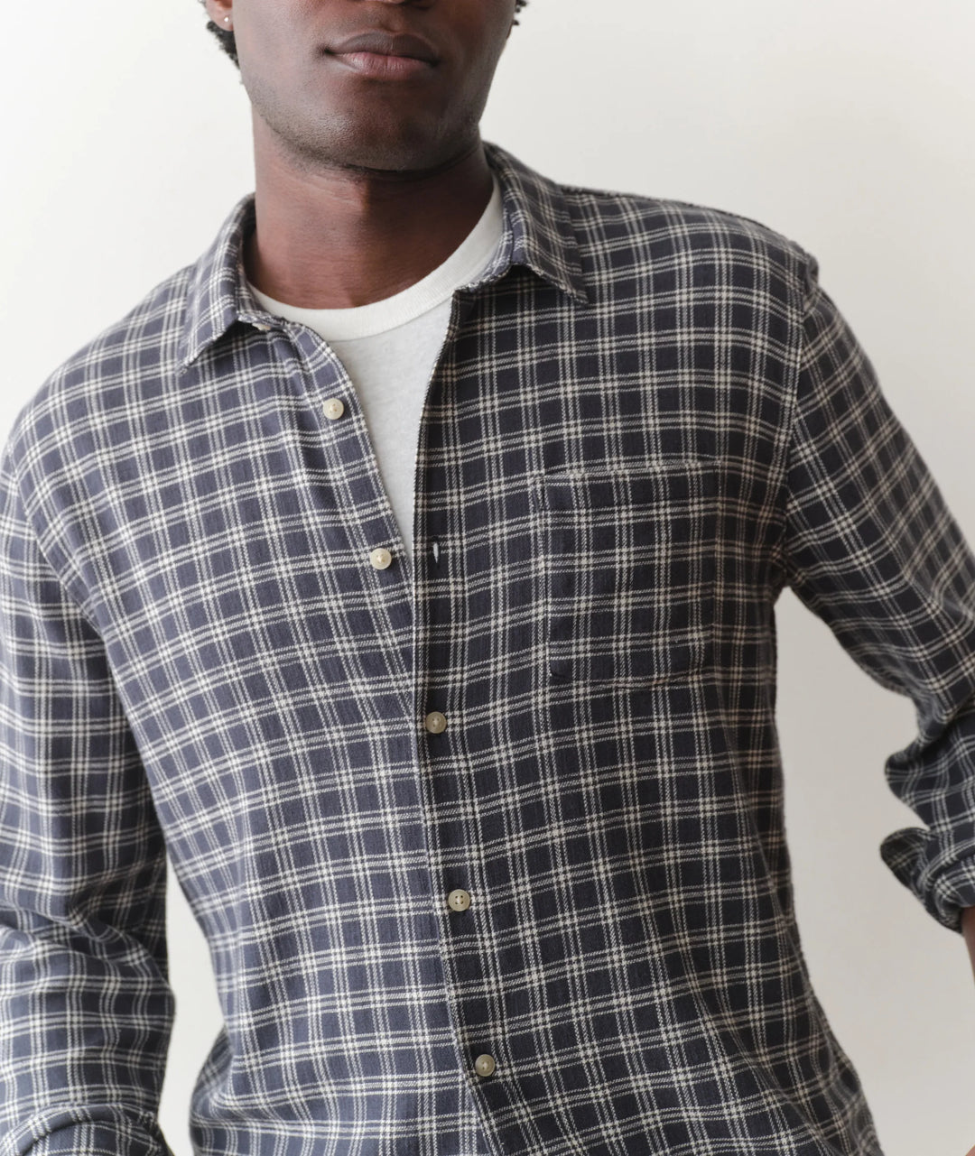Classic Stretch Selvage Shirt Dark Plaid