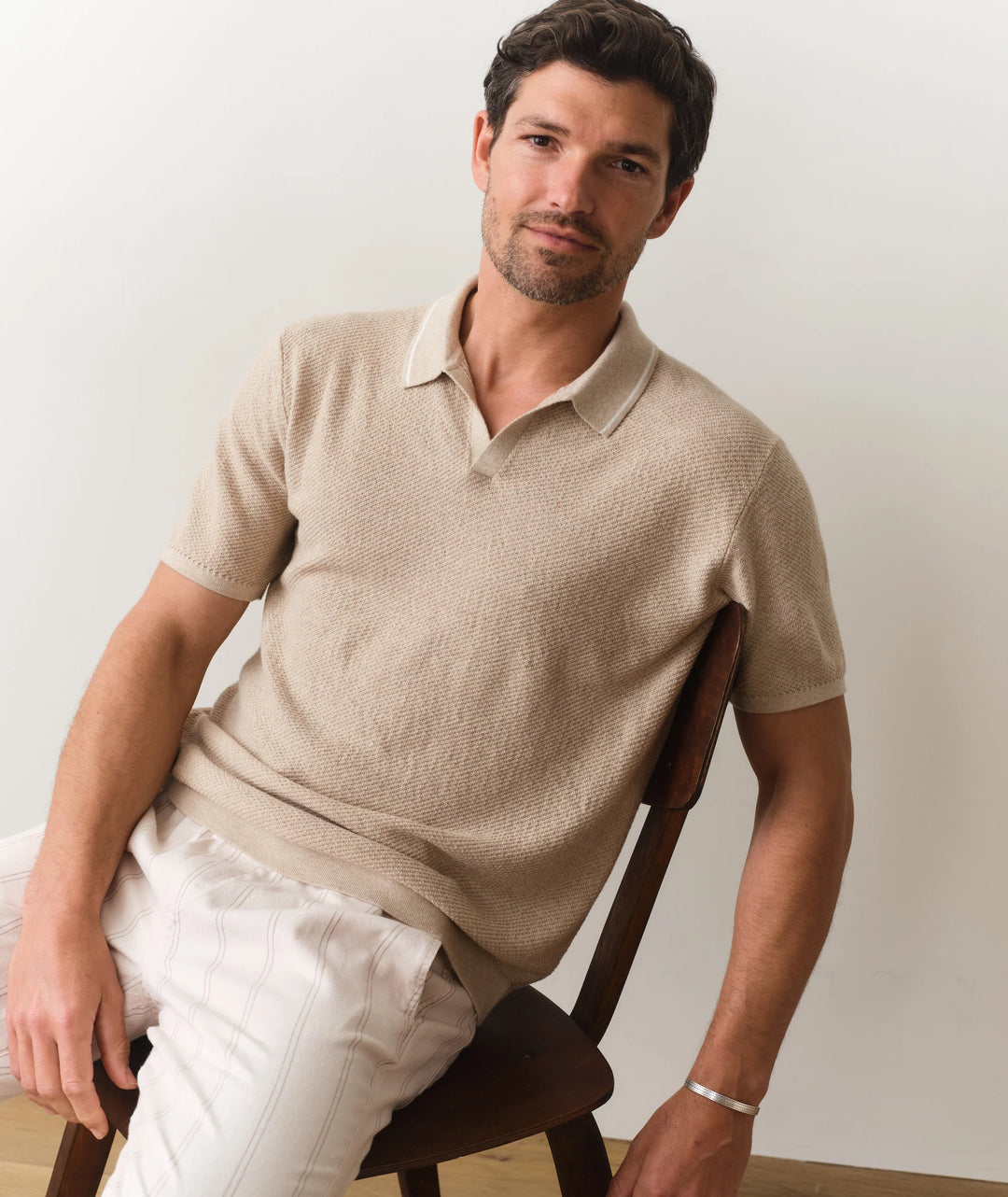 Greyson Sweater Polo Taupe