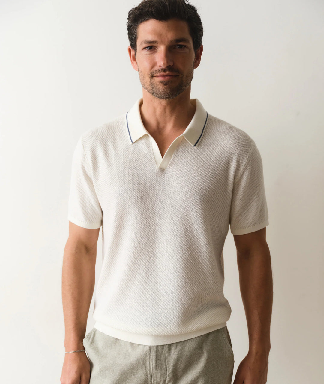 Greyson Sweater Polo White